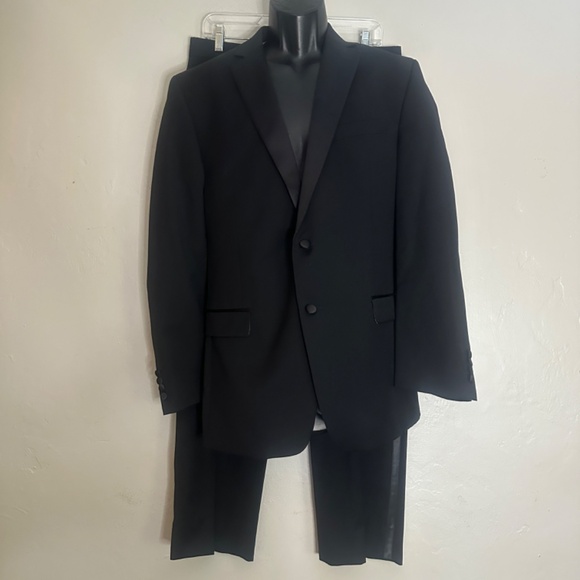 Calvin Klein Full Tuxedo 38R Pants 32" waist 29.5" inseam Gently worn 100% wool - Picture 2 of 7